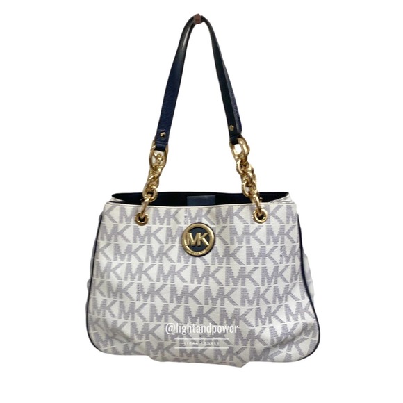 MICHAEL Michael Kors Handbags - Michael by Michael Kors Navy Logo Shoulder Bag EUC